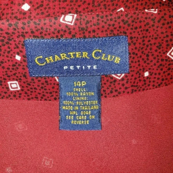 Charter Club 14P red print wrap around skirt - Picture 3 of 4